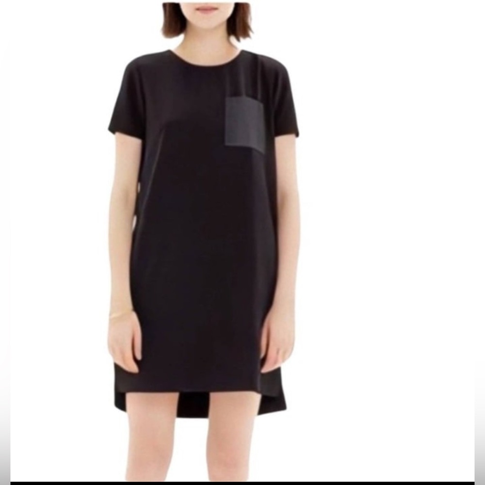 Madewell black shift size M leather pocket